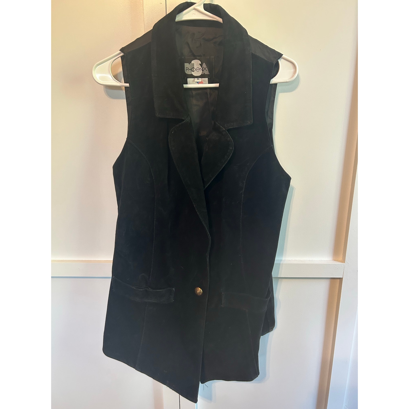 Vintage Usa Phoenix Suede Leather Vest Made In Usa Medium